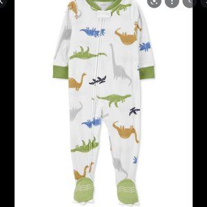 NWT carter's Baby Boys Dinosaur-Print Fleece zip up Pajamas
